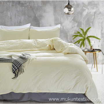 Wholesale washed cotton line sheets bedding set